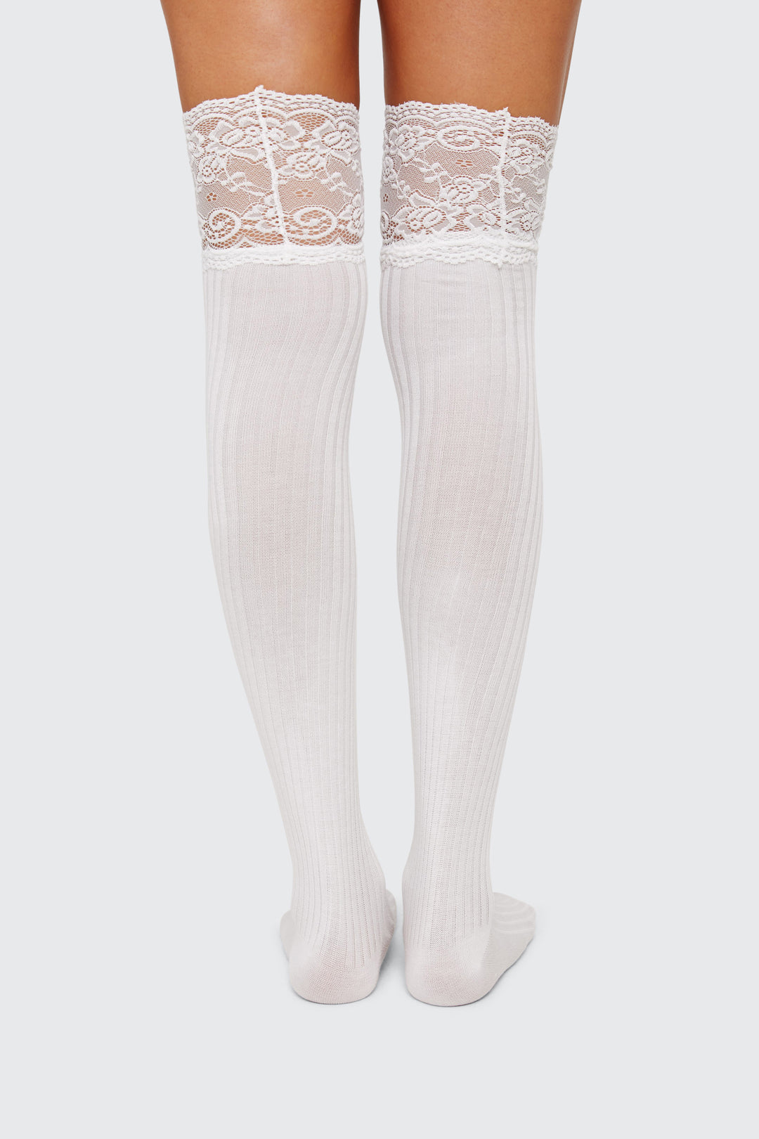 Lace Trim Over the Knee Socks