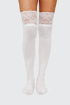 Lace Trim Over the Knee Socks