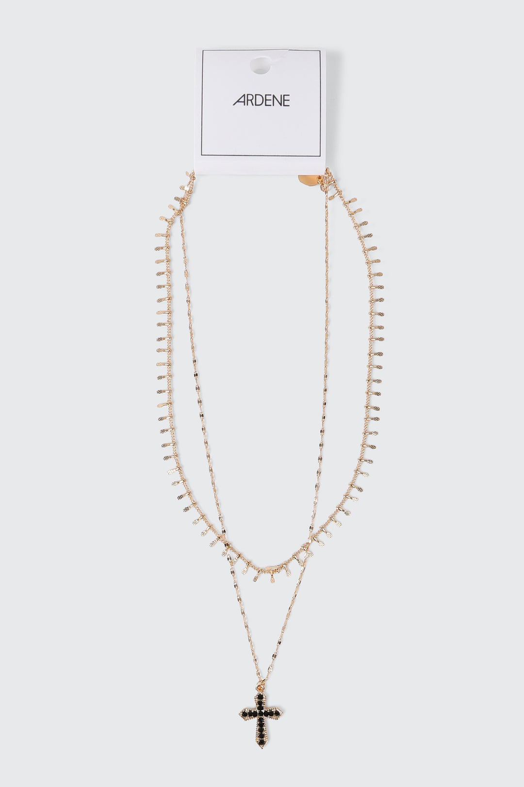 Collier à pendentif croix superposé