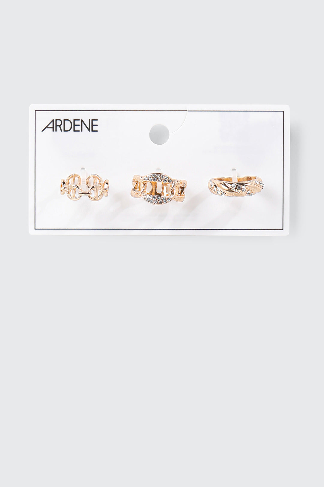 Lot de 3 bagues chaîne ornées de pierres