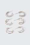 3-Pack Assorted Hoop Earrings