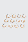 6-Pack Colored Stone Hoop Earrings