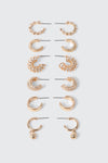 6-Pack Mixed Textured Hoop Earrings