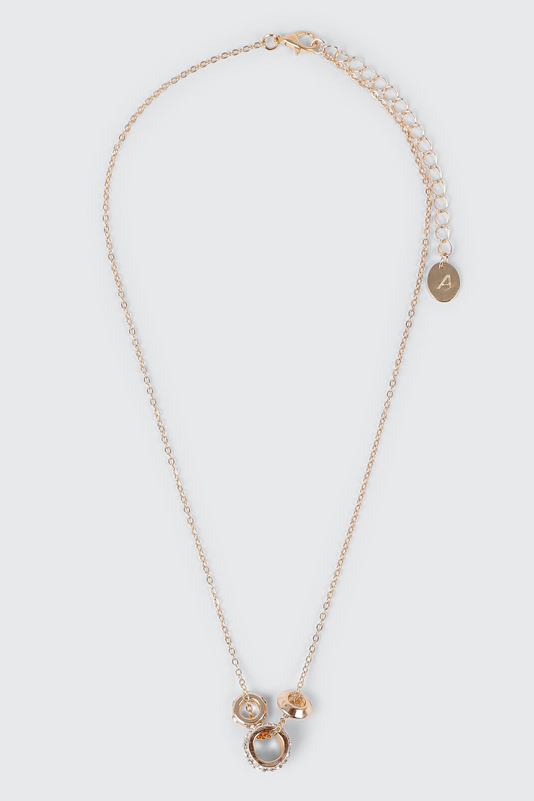 Barrel Pendant Necklace with Stones