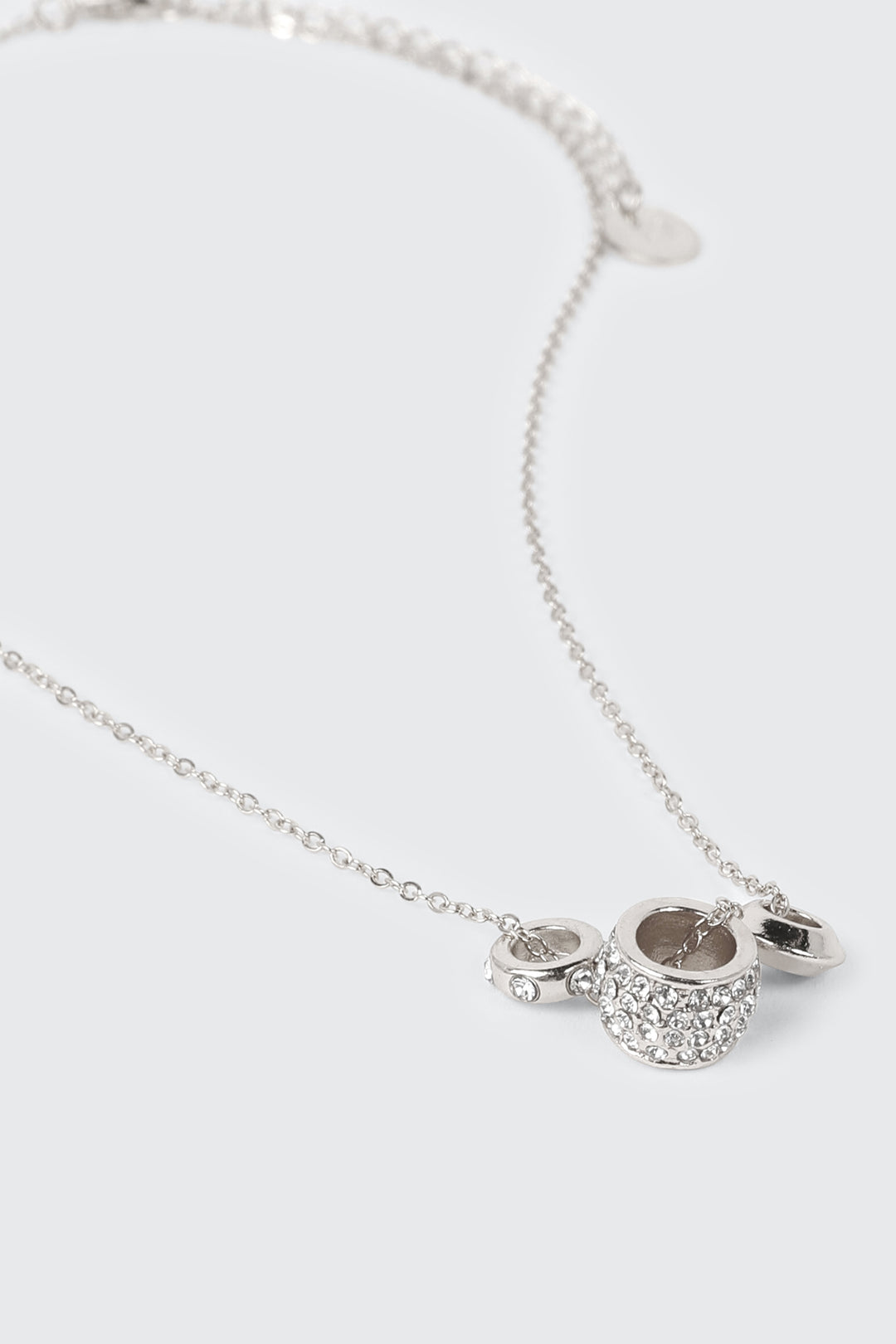 Barrel Pendant Necklace with Stones