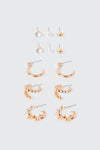 6 Pairs Twisted Hoop Earrings
