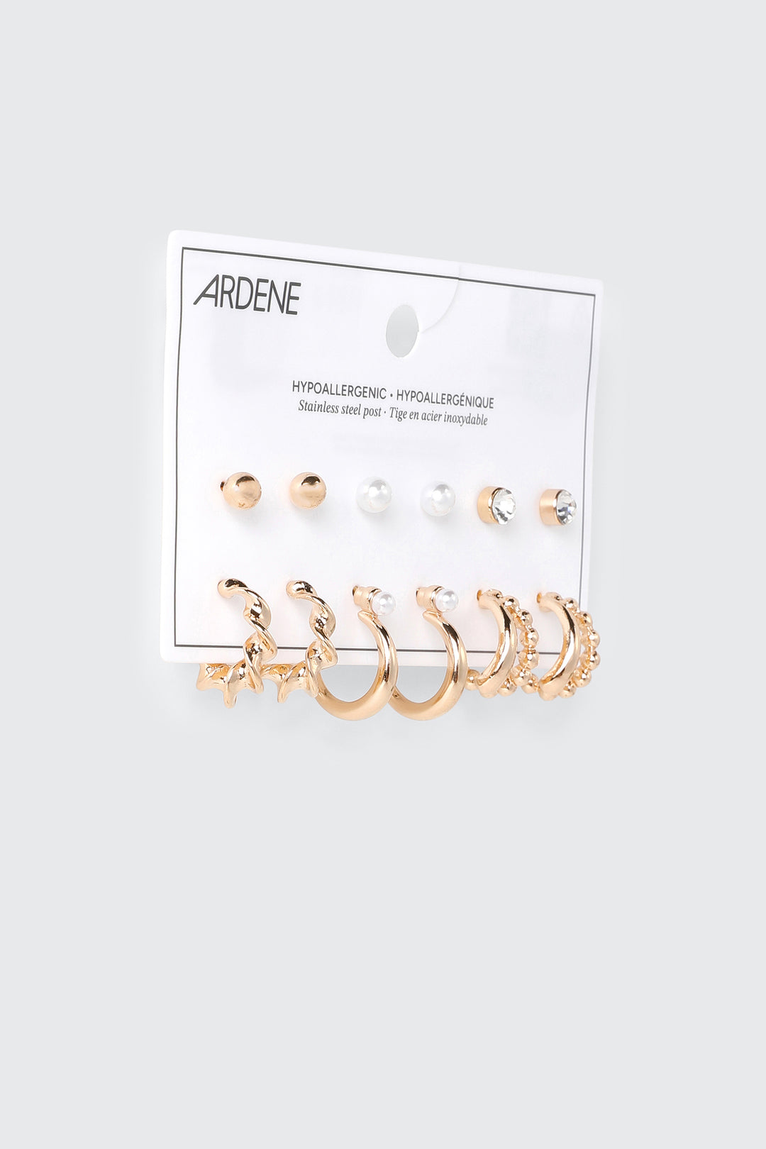 6 Pairs Twisted Hoop Earrings