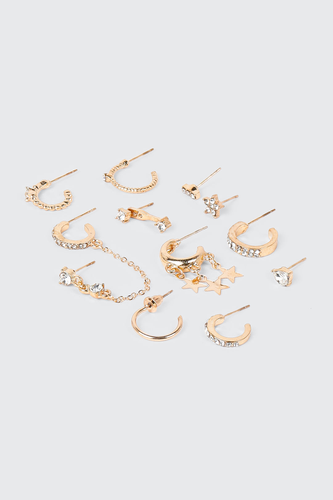 Lot de 12 boucles d'oreilles anneaux et clous