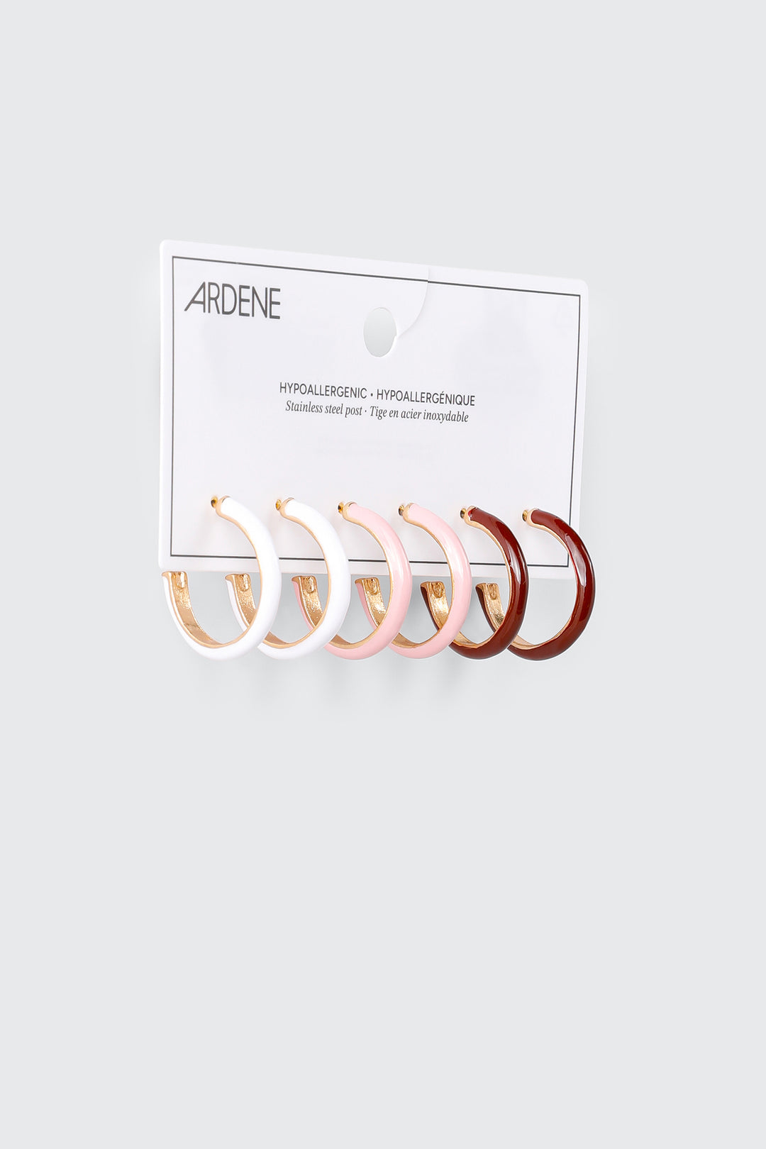 3-Pack Enamel Hoop Earrings