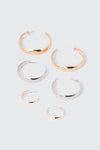 3-Pair Wide Hoop Earrings Set