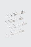 9 Pairs of Mixed Shapes Stud Earrings