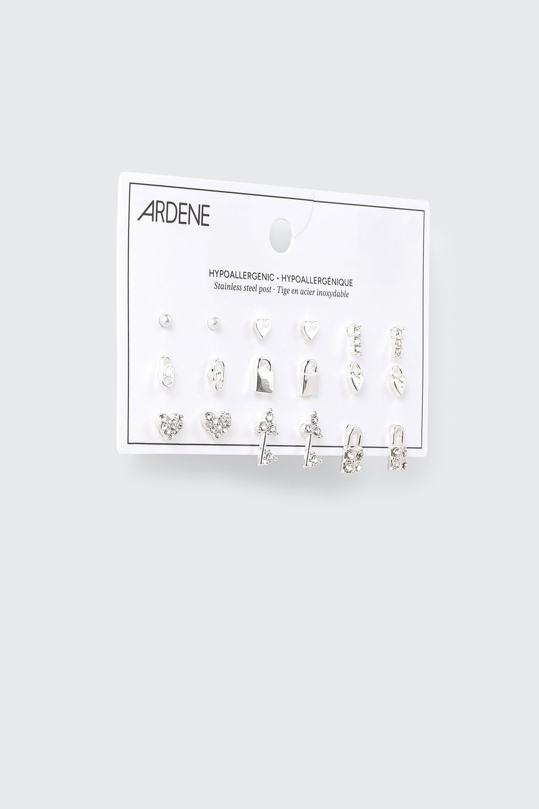 9 Pairs of Mixed Shapes Stud Earrings