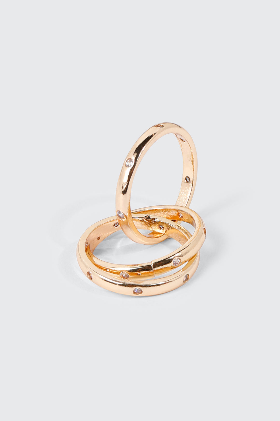 3-Piece Interlinked Stone Accent Ring Set