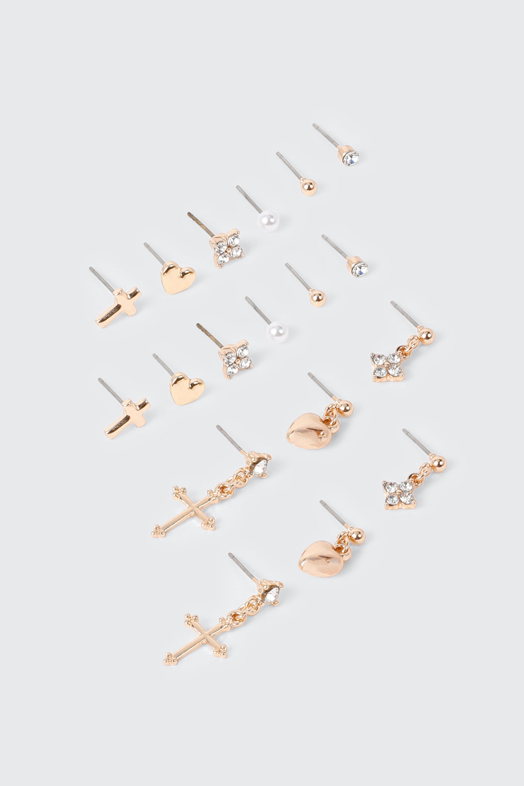 9 Pairs Stud and Drop Earrings