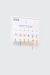 9 Pairs Stud and Drop Earrings