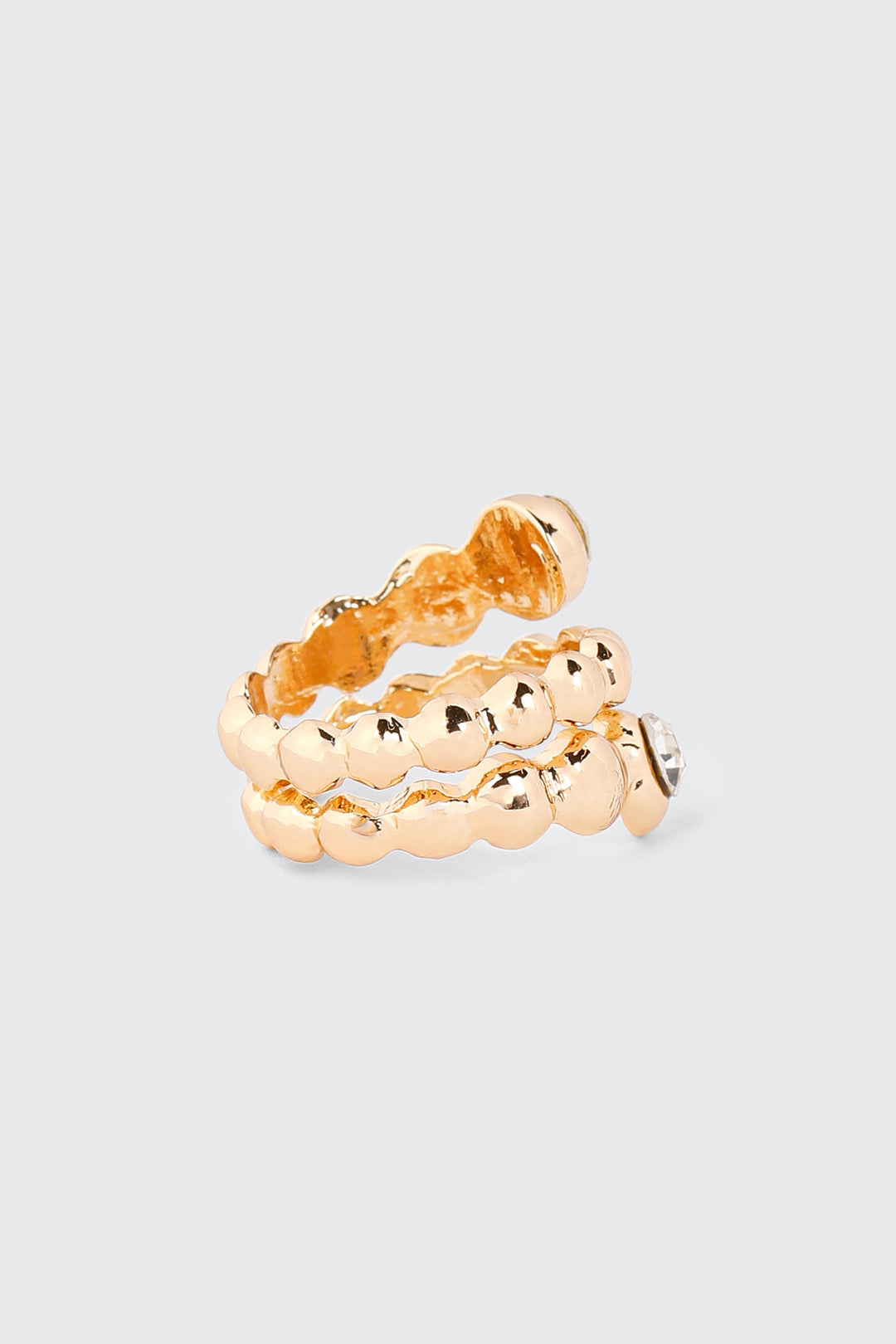 Twisted Beaded Ring with Stones