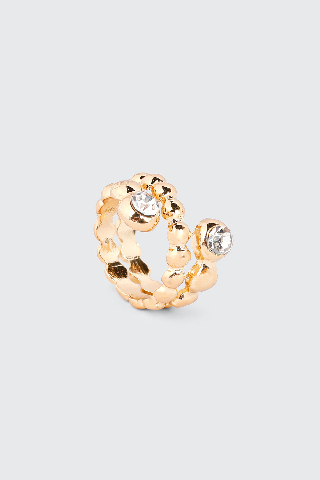 Twisted Beaded Ring with Stones