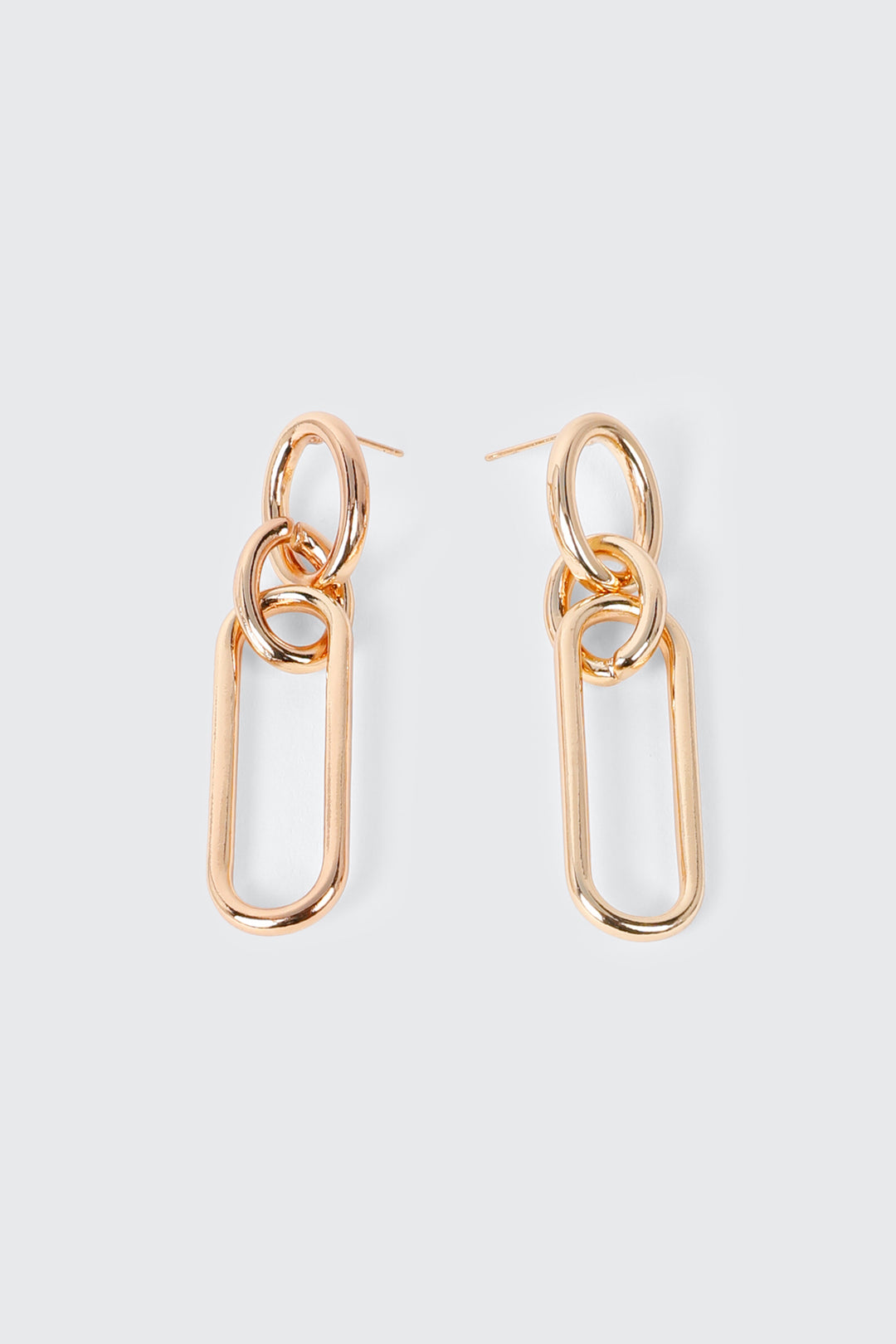Oval Link Double Loop Earrings