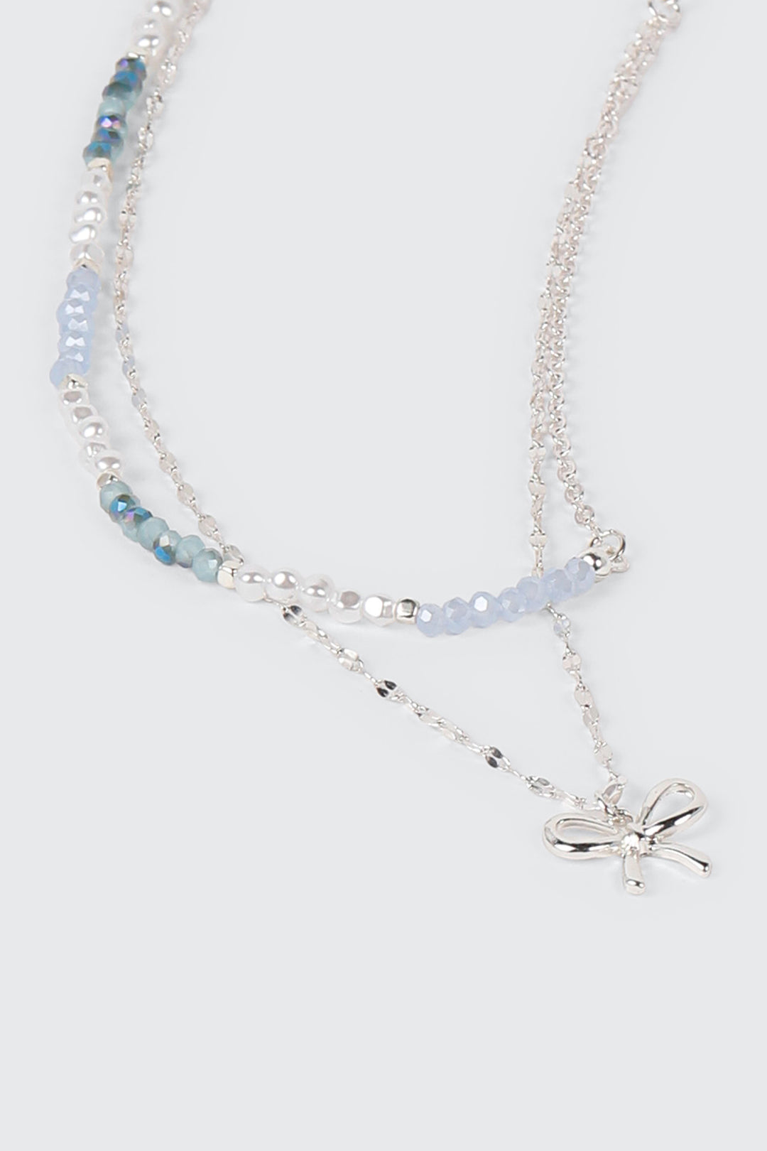 2-Row Bow Beaded Necklace