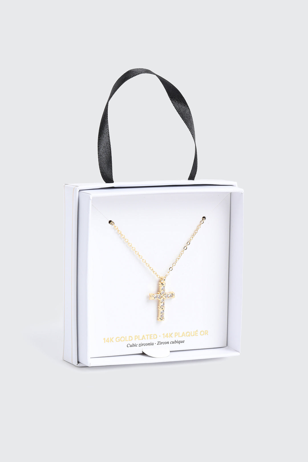 Collier croix plaqué or 14 carats