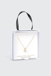 Collier solitaire plaqué or 14K