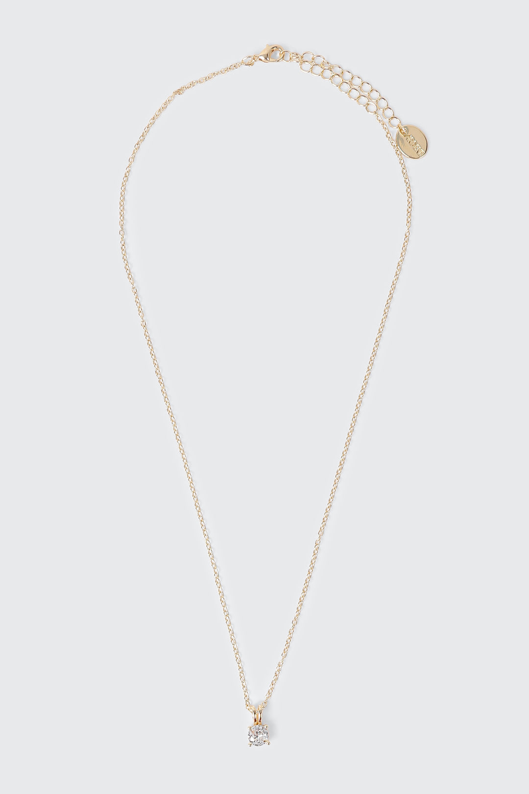 Collier solitaire plaqué or 14K