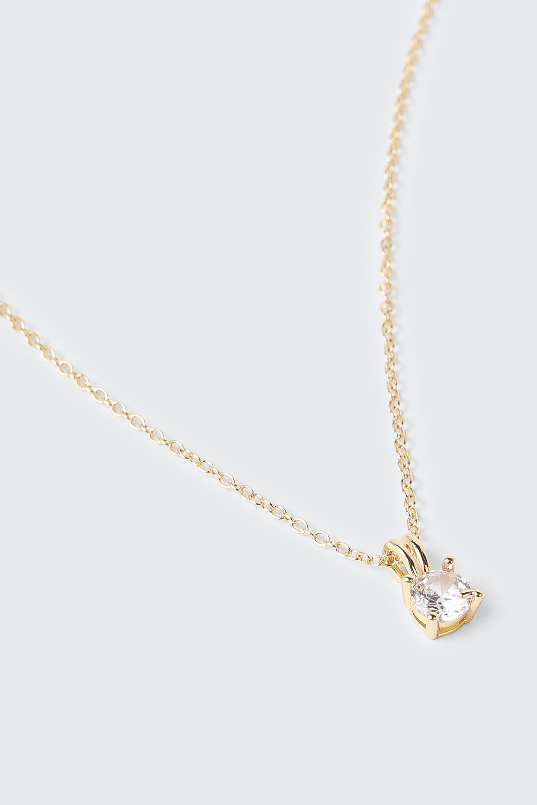 Collier solitaire plaqué or 14K