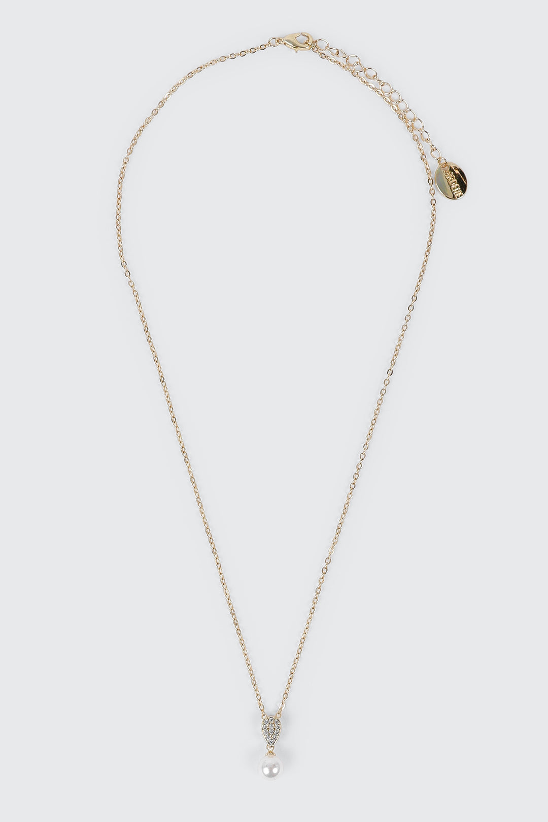 Collier pendentif perle et coeur plaqué or 14K