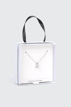 14K White Gold Solitaire Necklace