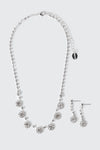 Floral Rhinestone Necklace Set