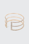 Bracelet jonc à 3 rangs de pierres du Rhin