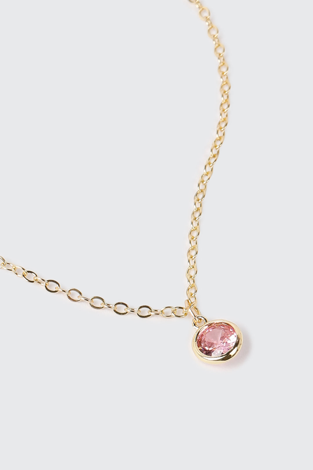 Collier plaqué or 14 k avec pierre de naissance d'octobre