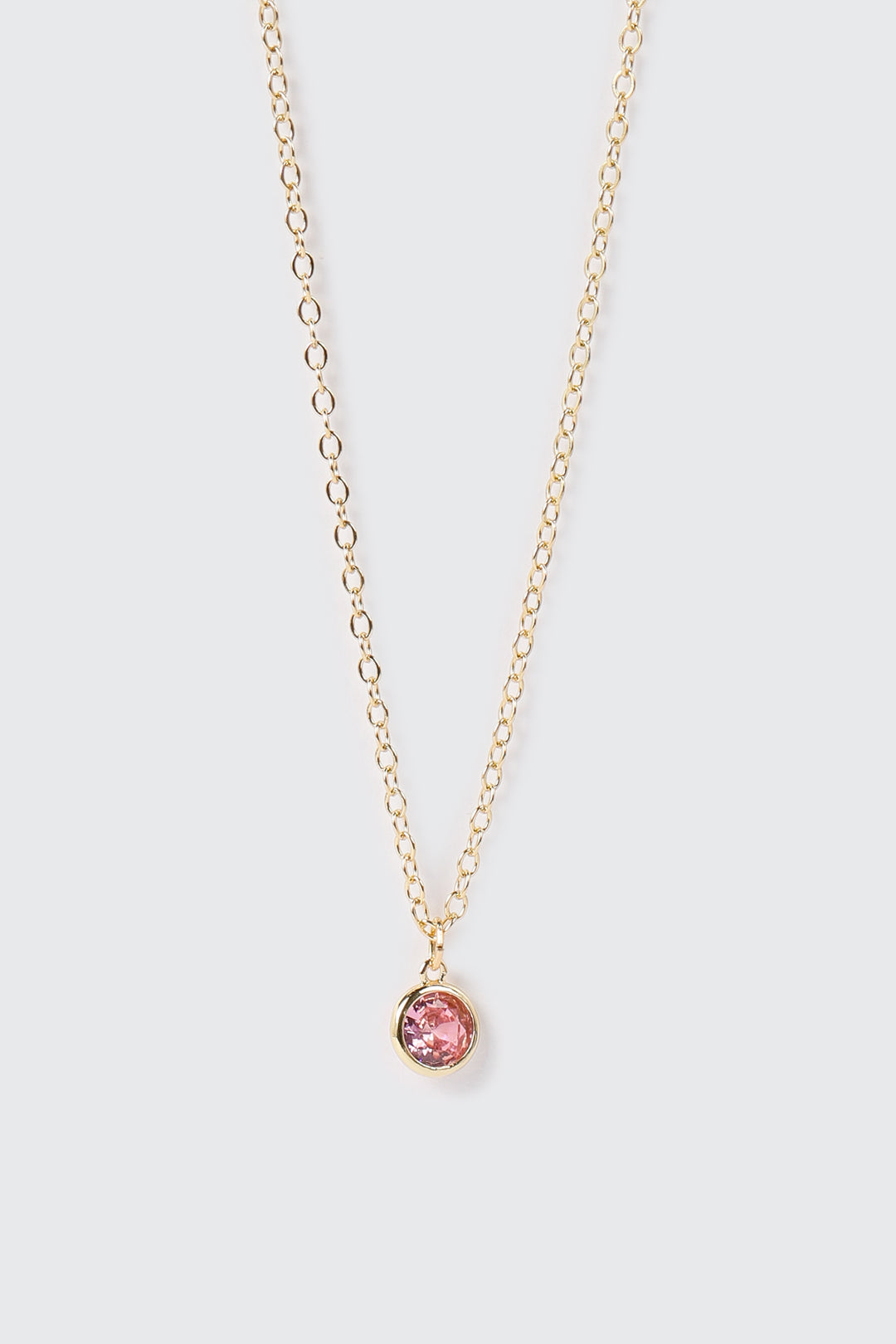 Collier plaqué or 14 k avec pierre de naissance d'octobre