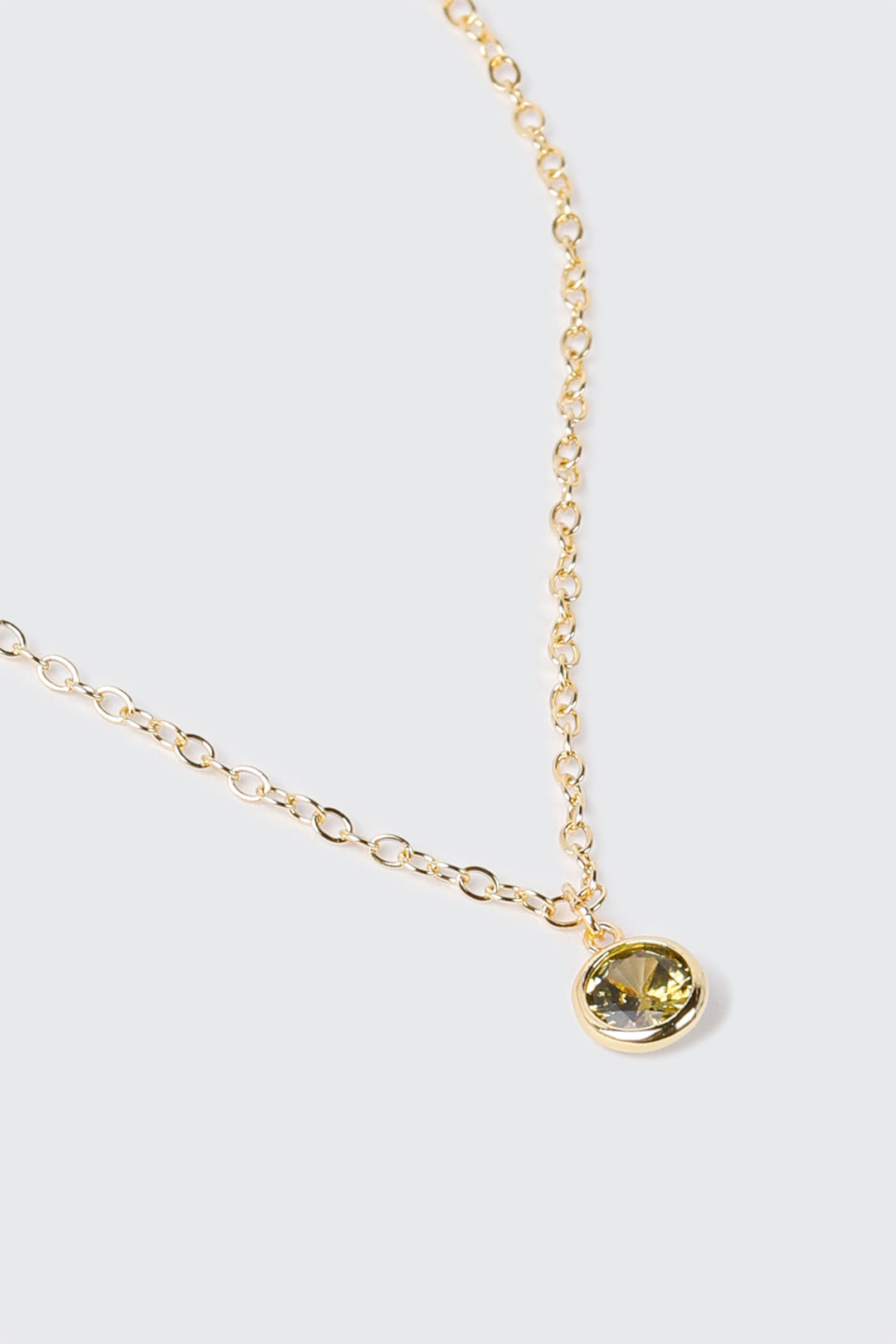 Collier plaqué or 14 k avec pierre de naissance d'août