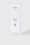 Collier plaqué or 14 k avec pierre de naissance d'août