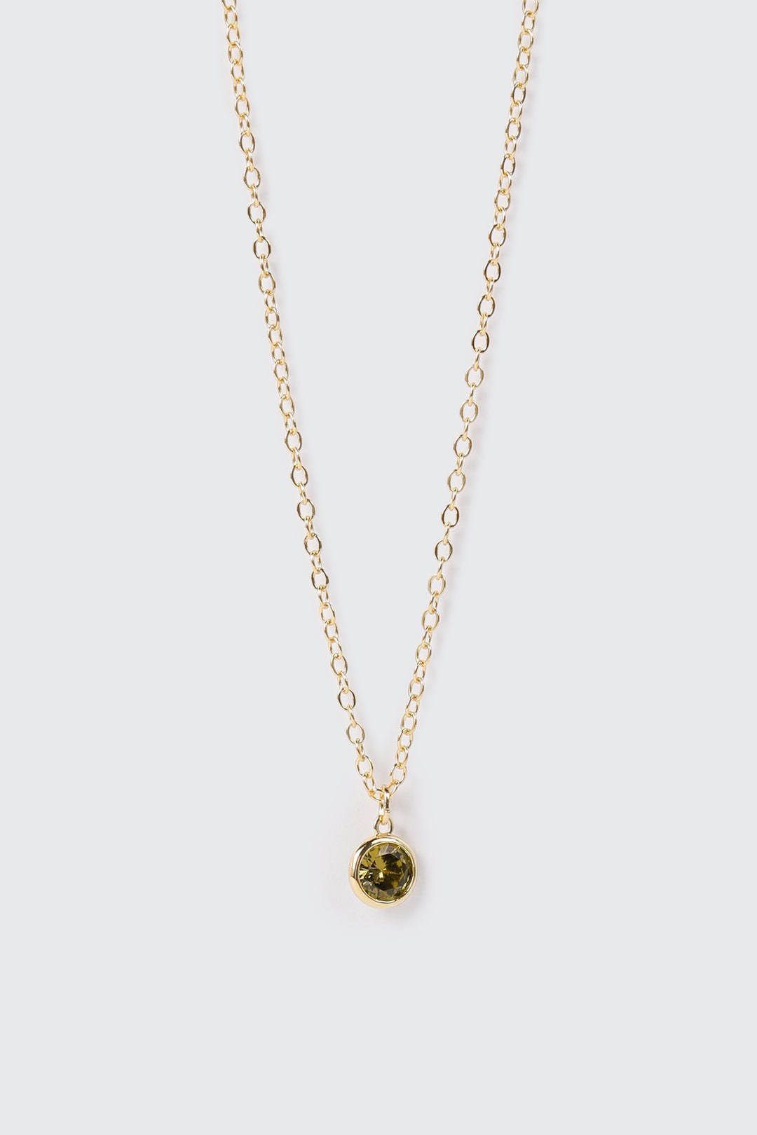 Collier plaqué or 14 k avec pierre de naissance d'août