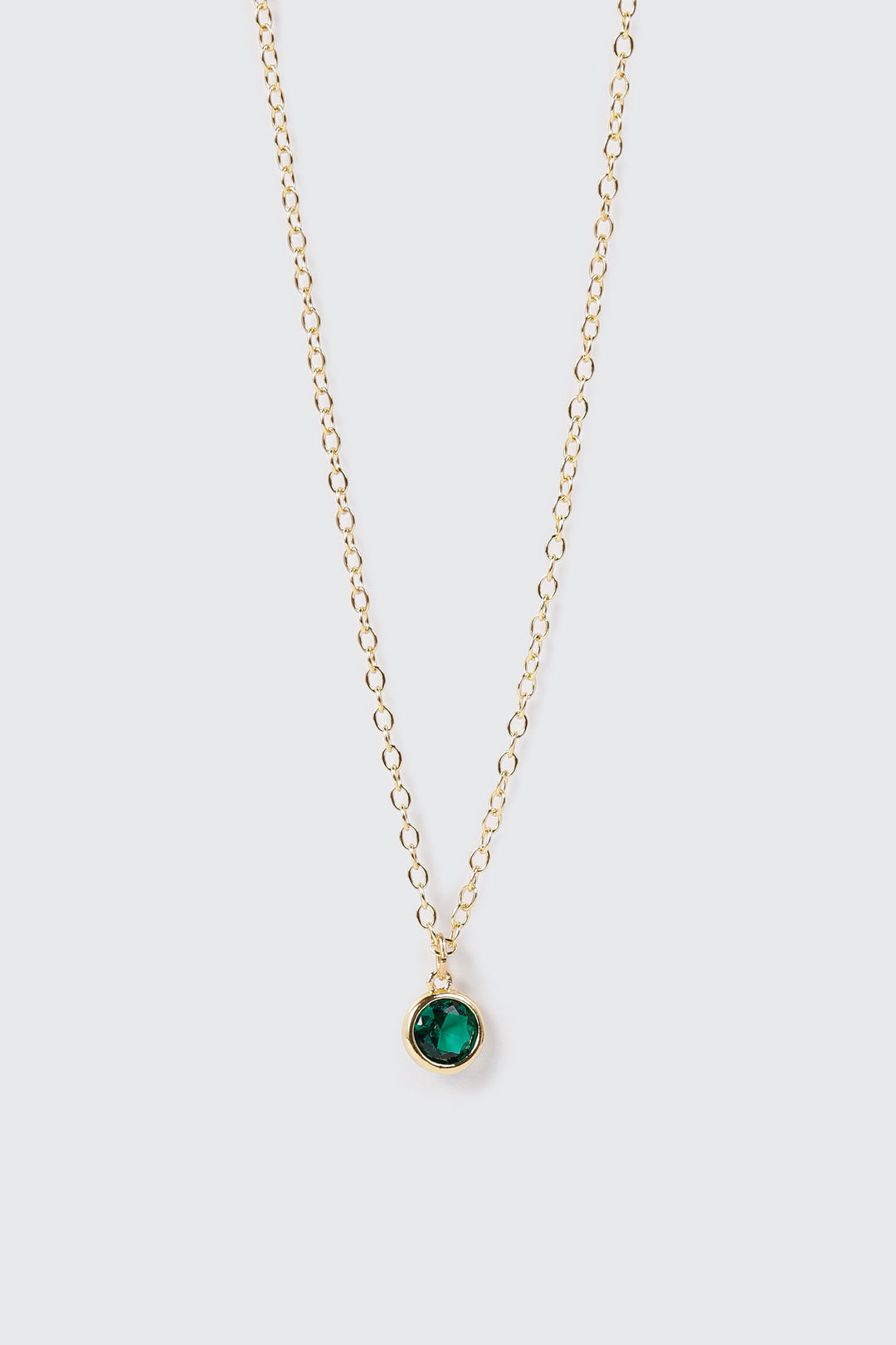 Collier plaqué or 14 k avec pierre de naissance de mai
