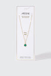 Collier plaqué or 14 k avec pierre de naissance de mai