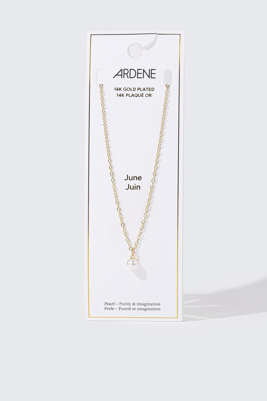 Collier plaqué or 14 k avec pierre de naissance de juin