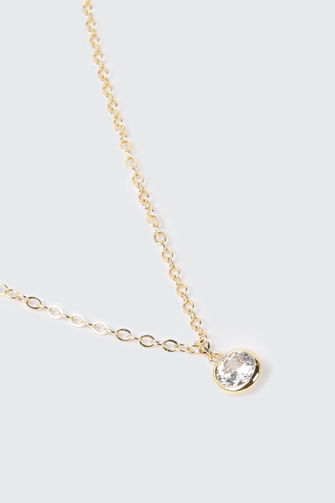 Collier plaqué or 14 k avec pierre de naissance d'avril