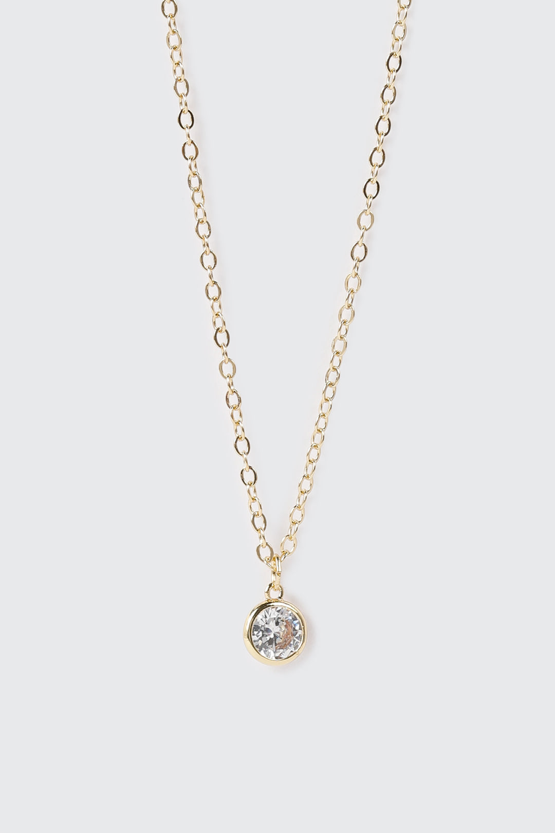 Collier plaqué or 14 k avec pierre de naissance d'avril