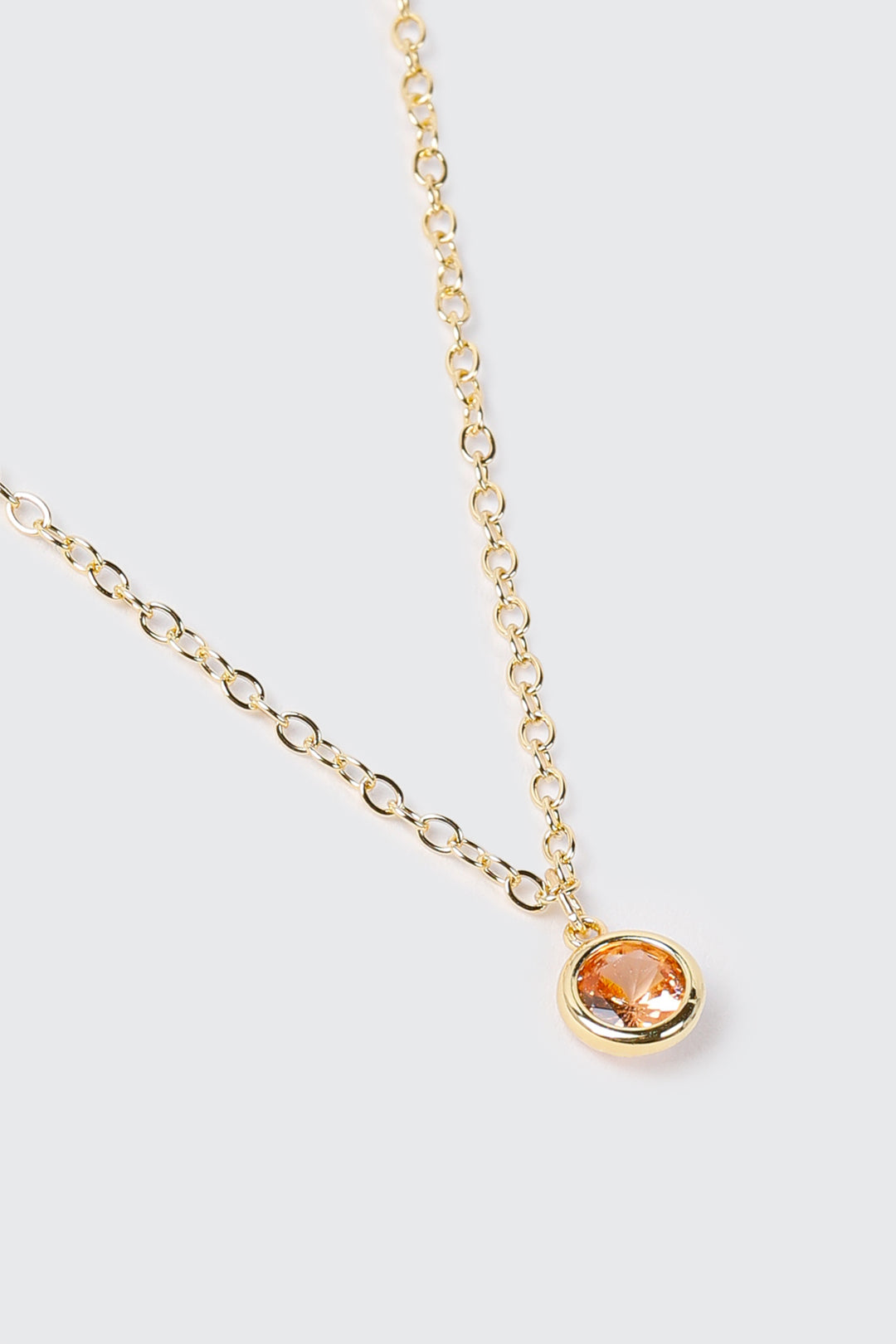 Collier plaqué or 14 k avec pierre de naissance de novembre