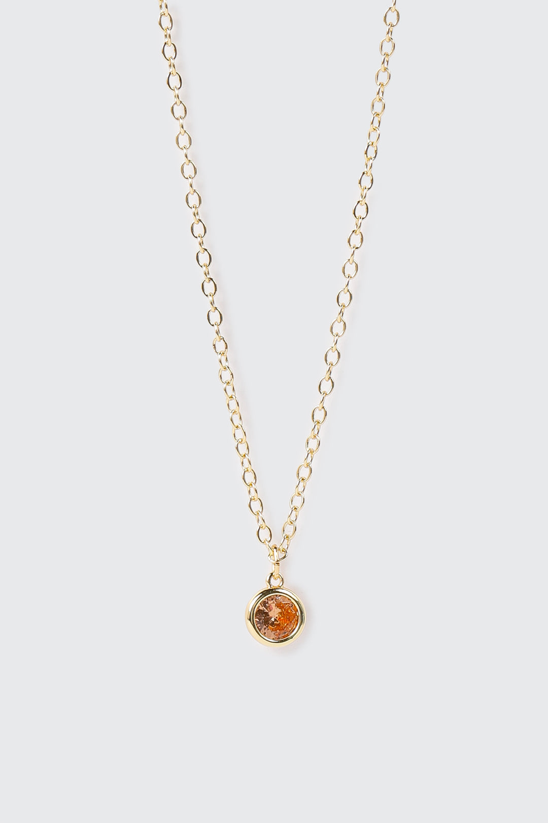 Collier plaqué or 14 k avec pierre de naissance de novembre