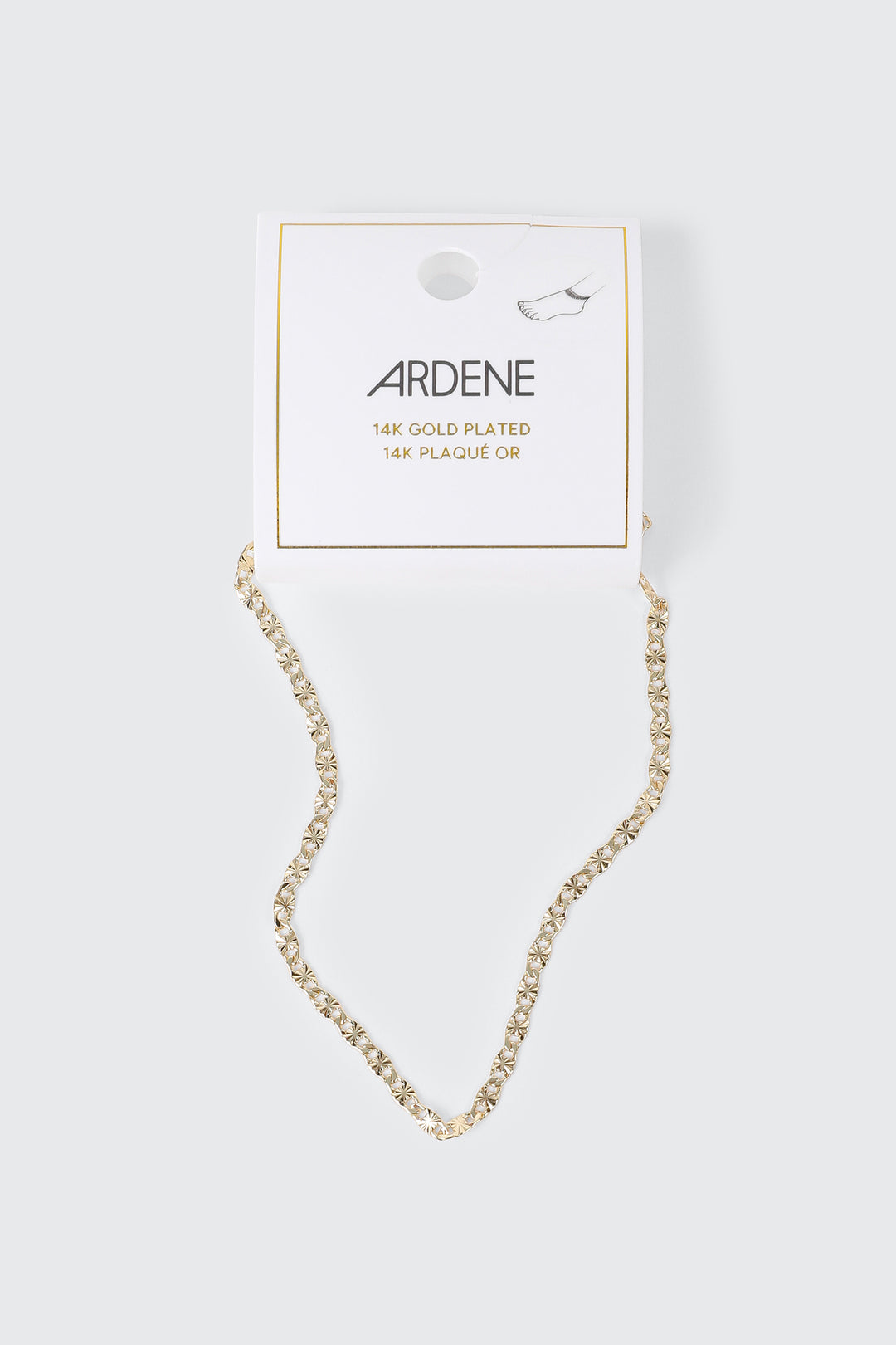 14K Gold-Plated Textured Chain Anklet