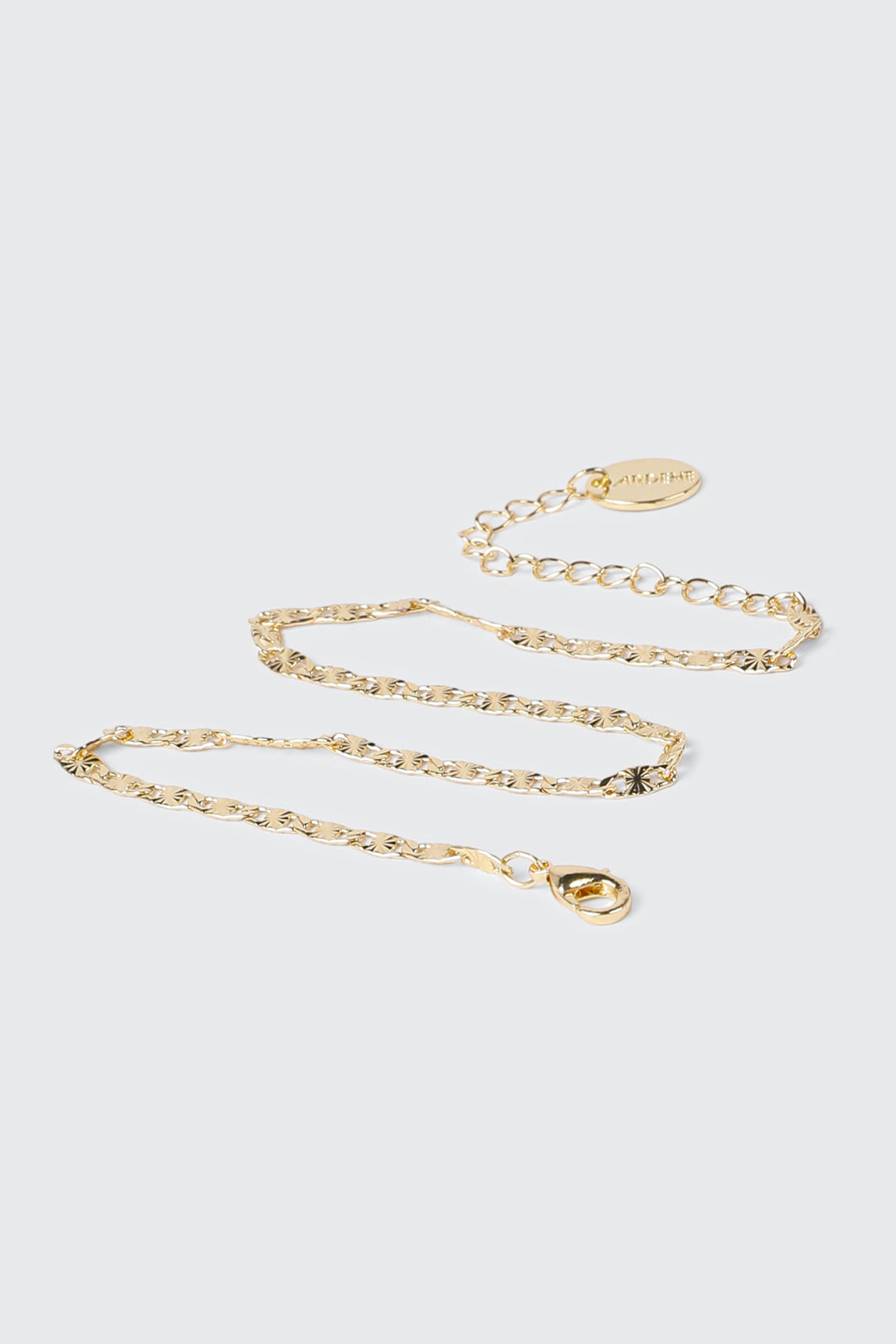 14K Gold-Plated Textured Chain Anklet