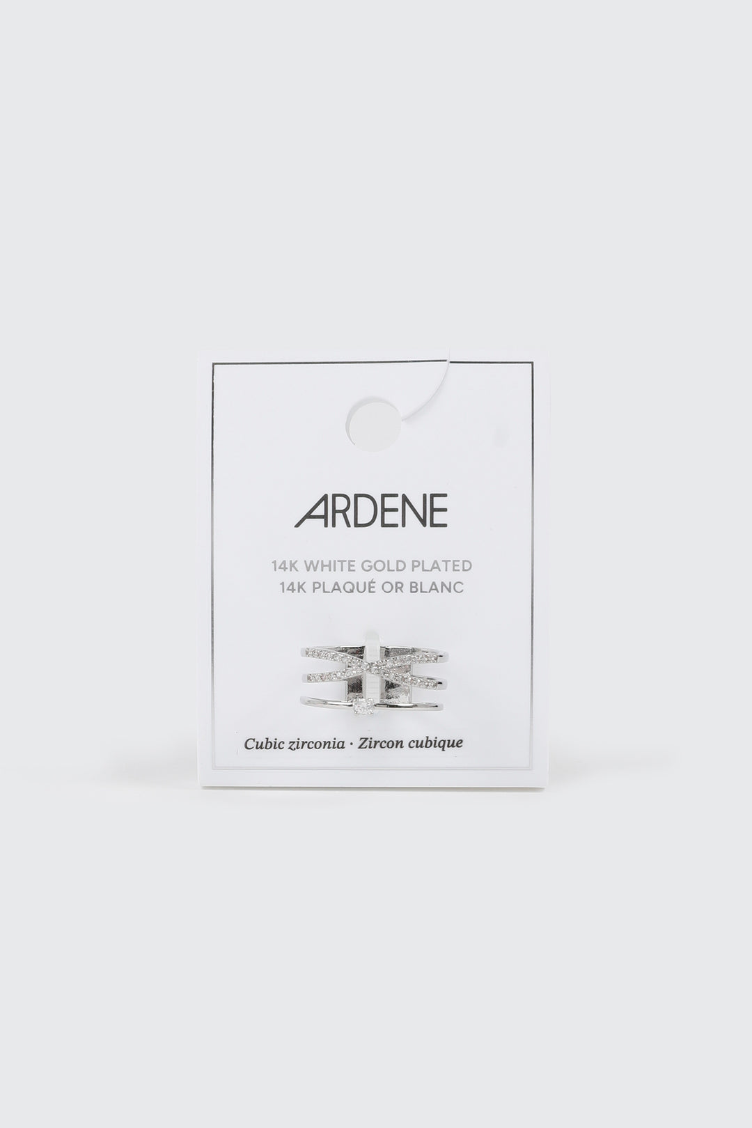 14K White Gold Plated X Ring