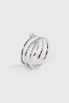 14K White Gold Plated X Ring