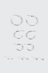 14K White Gold Plated Earrings Set