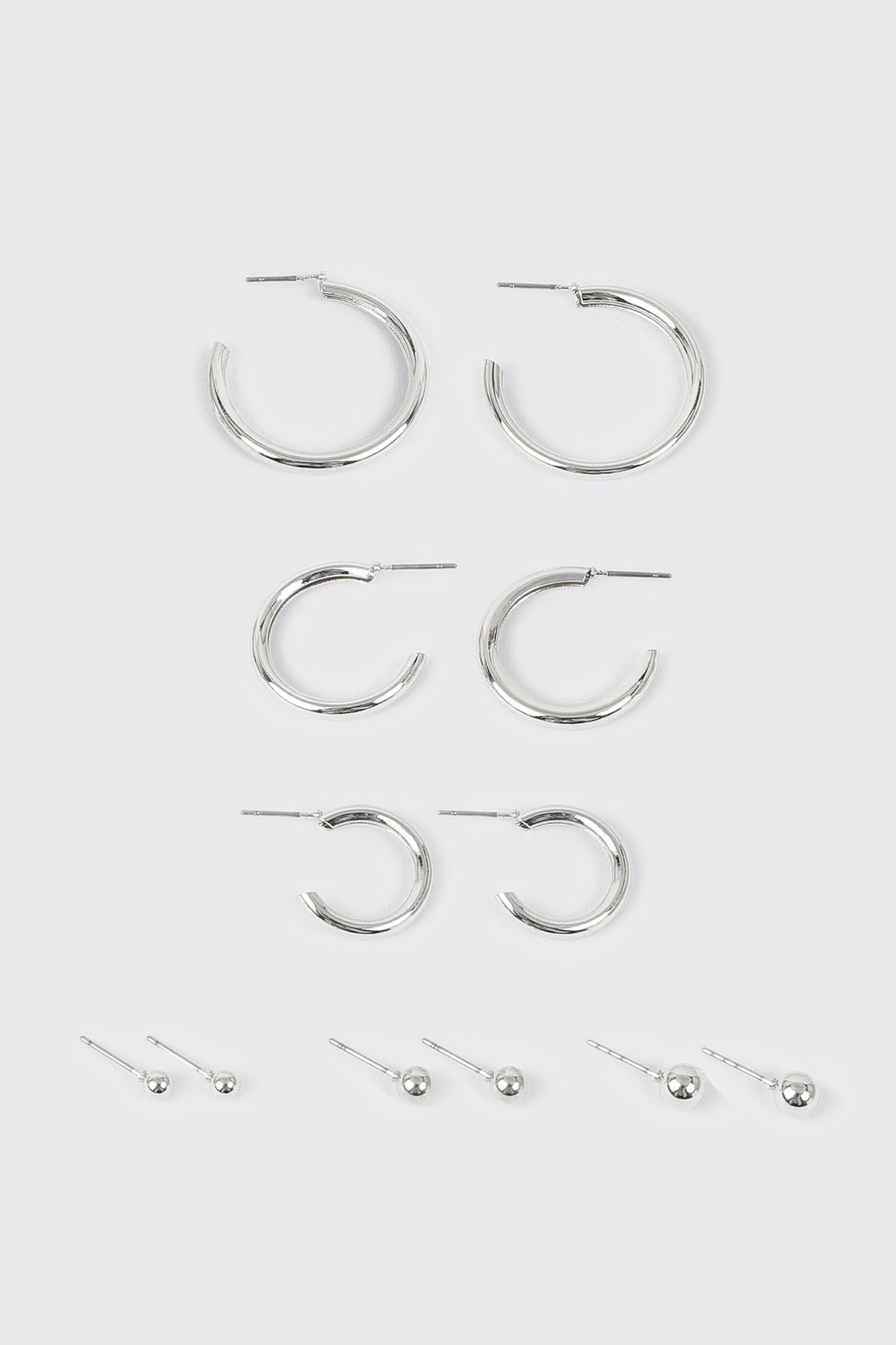 14K White Gold Plated Earrings Set