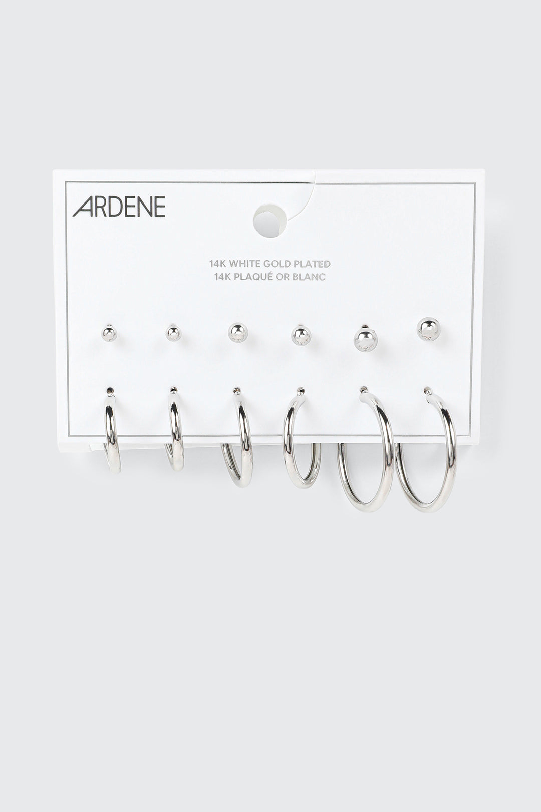 14K White Gold Plated Earrings Set